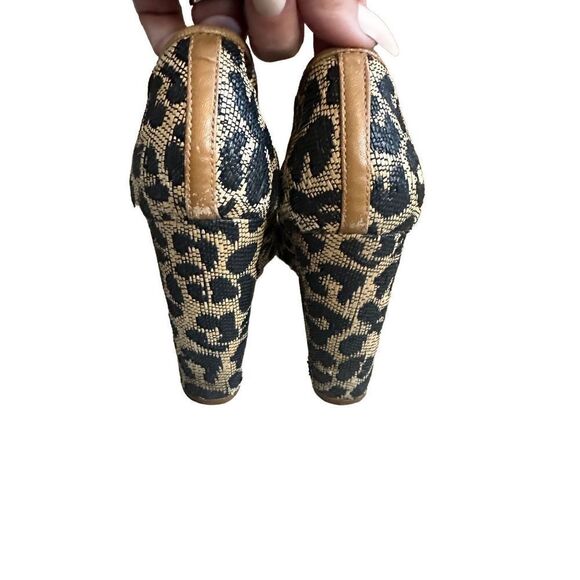 Tory Burch Canvas Animal Print Leather Pumps - Picture 10 of 14